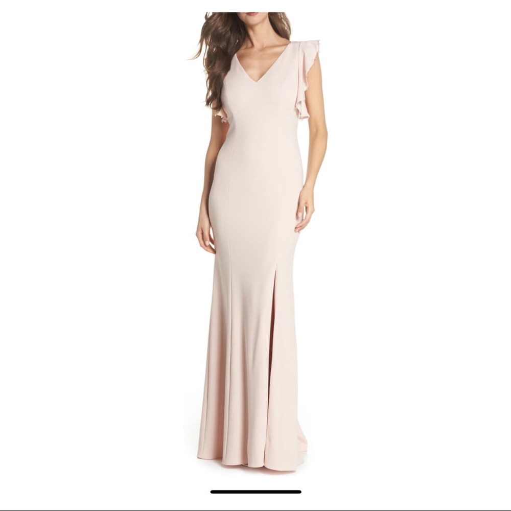 Adrianna Papell Trumpet Bridesmaid Blush Gown Size 4